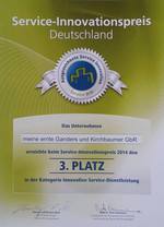 Urkunde Service-Innovationspreis 2014