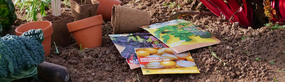 Saatguttüten im Garten - der Beginn der Gartensaison