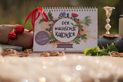 Der wachsende Kalender - Geschenkidee Weihnachten