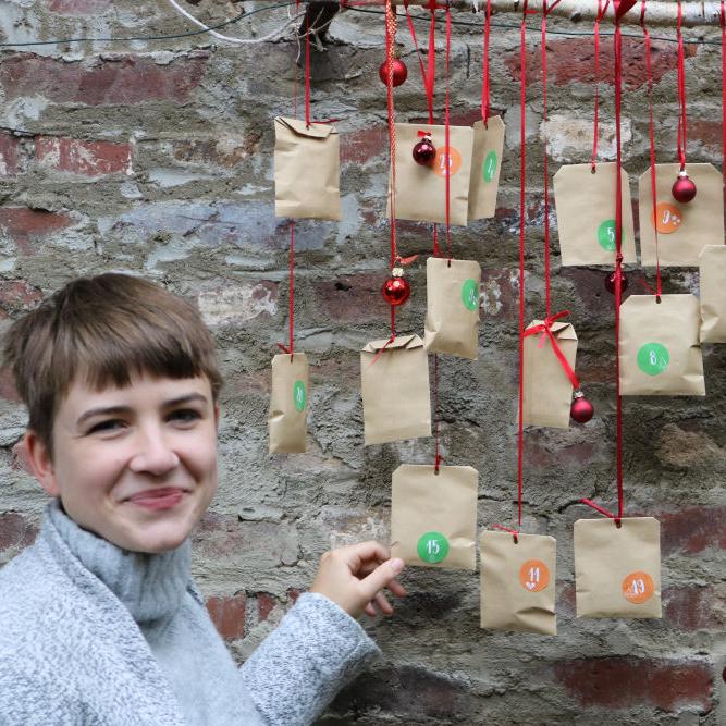 Adventskalender aus Samentüten selbstgebastelt