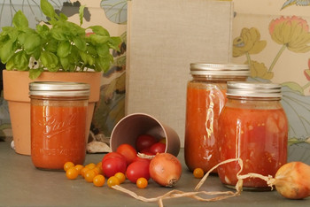 selbst eingekochte Tomatensauce selbst eingekochte Tomatensauce