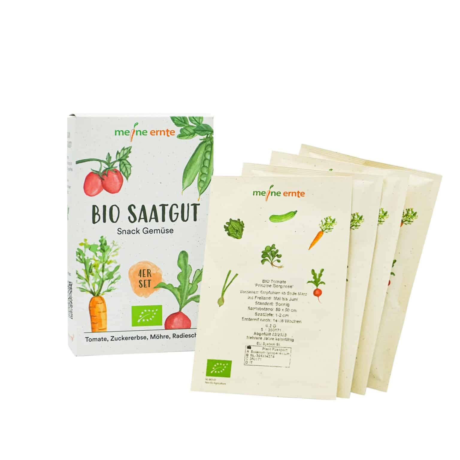 BIO Saatgut 4er Set „Snack Gemüse“, meine ernte meine ernte Shop