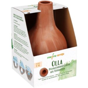 Olla, Wasserspeicher, Pflanzenbewässerung aus Terrakotta, 1,5 Liter Vol.
